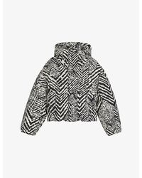 BOSS - Herringbone-Print Padded Shell-Down Jacket - Lyst