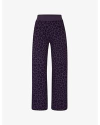 BOSS - X Naomi Campbell Leopard-pattern Stretch Cotton-blend jogging Botto - Lyst