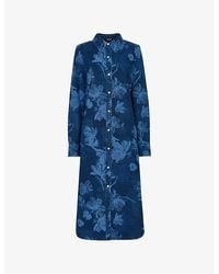 Whistles - Chalk-Print Relaxed-Fit Denim Shirt Dress - Lyst