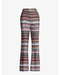 Missoni - Chevron-pattern Straight-leg Mid-rise Cotton-blend Trousers - Lyst