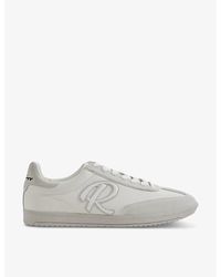 Reiss - Alba Logo-embroidered Low-top Leather Trainers - Lyst