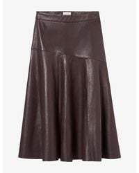 Claudie Pierlot - Panelled Mid-Length Leather Skirt - Lyst