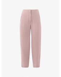 Whistles - Barrel-Leg High-Rise Linen Trousers - Lyst