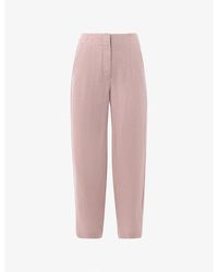Whistles - Barrel-Leg High-Rise Linen Trousers - Lyst