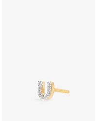 Missoma - Pavé Initial U 18Ct Vermeil And Cubic Zirconia Single Stud Earring - Lyst
