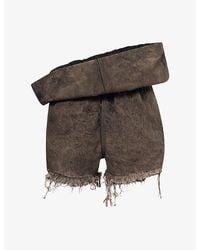 Rick Owens - Crater Frayed Denim Shorts - Lyst