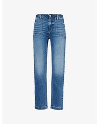 PAIGE - Mayslie Straight-leg High-rise Denim-blend Jeans - Lyst