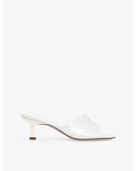 Sandro - Square-Toe Leather Heeled Mules - Lyst