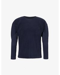 Homme Plissé Issey Miyake - Pleated Crewneck Knitted T-shirt - Lyst