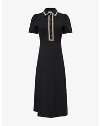 ME+EM - Textured Fit-And-Flare Jersey Midi Dress - Lyst