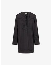Isabel Marant - Elka Embroidered Cotton Mini Dress - Lyst