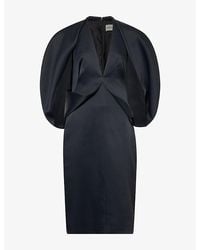 KHAITE - Dakota Crepe-Satin Midi Dress - Lyst
