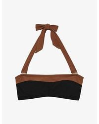 Reiss - Nala Contrast-Trim Bikini Top - Lyst