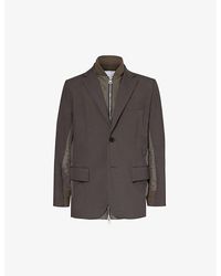 Sacai - Notched-lapel Padded-shoulder Relaxed-fit Woven Jacket - Lyst
