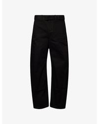 Lemaire - Twisted Belted Cotton Denim Trousers - Lyst