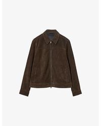 AllSaints - Rhone Collared Suede Jacket - Lyst