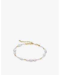 Monica Vinader - Scatter 18ct -plated Vermeil Recycled Sterling-silver And Pearl Bracelet - Lyst