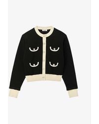 Sandro - Contrast-trim Knitted Cardigan - Lyst