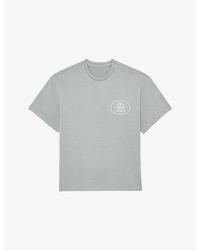 Reiss - Clement Branded-Print Cotton-Jersey T-Shirt - Lyst