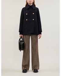 Sandro Faneli Double-breasted Wool Coat - Blue