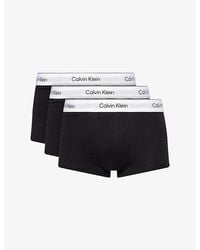 Calvin Klein - Icon Logo-Waistband Pack Of Three Stretch-Cotton Trunks - Lyst