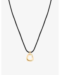 Astrid & Miyu - Horseshoe Hardware Pendant 18Ct-Plated Brass Cord Necklace - Lyst