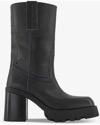 Miista - Daiane Square-toe Leather Ankle Boots - Lyst