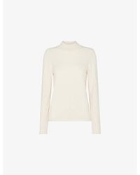 Whistles - Mira Funnel-Neck Cotton-Blend Jumper - Lyst