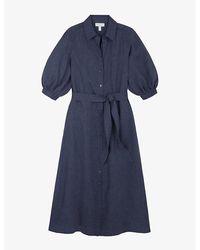 The White Company - Utility Belted Linen Maxi Shirt Dress - Lyst