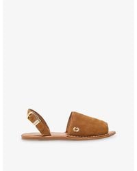 Maje - Embellished Suede Flat Sandals - Lyst
