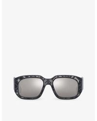 Fendi - Fe40113i Shadow Rectangle-frame Acetate Sunglasses - Lyst