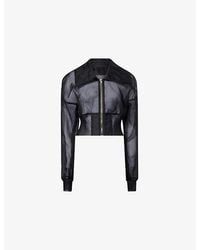 Rick Owens - Dracucollar Cropped Sheer Bomber Jacket - Lyst