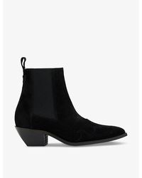 AllSaints - Dellaware Heeled Suede Ankle Boots - Lyst
