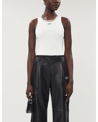 Off-White c/o Virgil Abloh Open Back Stretch-jersey Bodysuit - Black