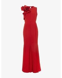 Phase Eight - Tyra Ruffle-Trim Slim-Fit Stretch-Woven Maxi Dress - Lyst
