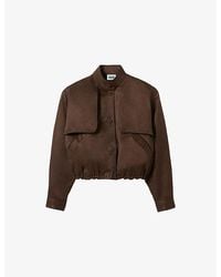 Claudie Pierlot - High-Neck Relaxed-Fit Satin Jacket - Lyst