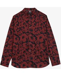 Ted Baker - Boleena Floral-print Regular-fit Stretch-cotton Shirt - Lyst