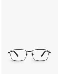 BVLGARI - Bv1123 Square-frame Branded-arm Metal Optical Glasses - Lyst