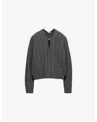 Loewe - Keyhole Cable-Knit Wool Jumper - Lyst
