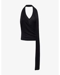 Belle Anna - Halterneck Duo Wool-Blend Top - Lyst
