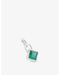Astrid & Miyu - May Birthstone Rhodium-Plated Sterling- And Agate Charm - Lyst