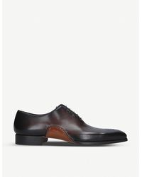 Magnanni Leather Wholecut Oxford Shoes - Brown