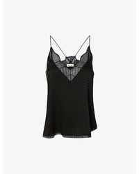 Zadig & Voltaire - Christy Lace-trimmed Silk-crepe De Chine Camisole - Lyst