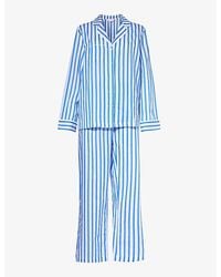 Derek Rose - Capri Striped Cotton Pyjama Set - Lyst