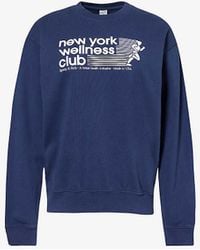 Sporty & Rich - Wellness Club Logo-print Cotton-jersey Sweatshirt - Lyst