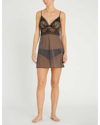 Wacoal - Lace Perfection Stretch-lace And Mesh Chemise - Lyst