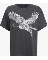 AllSaints - Flite Eagle-print Organic-cotton T-shirt Xx - Lyst