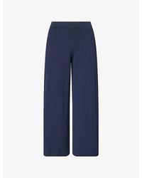 Weekend by Maxmara - Plissé Wide-Leg Knitted Trousers - Lyst