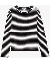 Reiss - Tina Crew-neck Striped Cotton T-shirt - Lyst