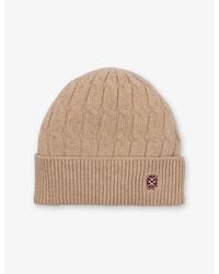 Sandro - Logo-Embroidered Cable-Knit Wool And Cashmere-Blend Beanie Hat - Lyst